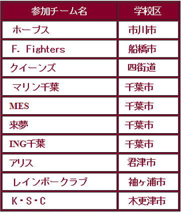 第８回楽君杯バレーボール参加チーム